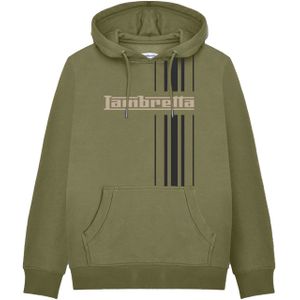 Lambretta Heren AW25 Gestreepte Hoodie (Khaki Groen)