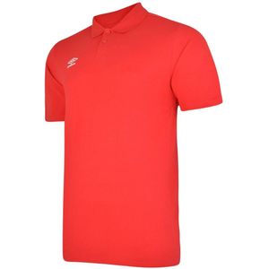 Umbro Jongens Essential Poloshirt (Vermiljoen/Wit)