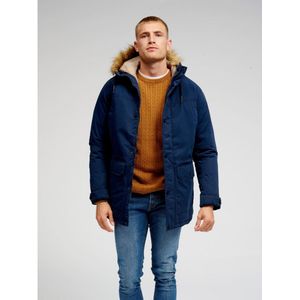 Klassieke Lange Parka Jas - Marineblauw - Maat S