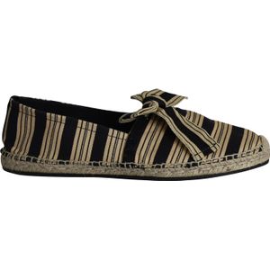 Tory Burch Stripe Boog Espadrille Ballerina's In Multicolor Canvas