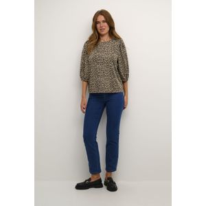 T-shirt met lange mouwen Regular fit Leopard Jacquard leopard