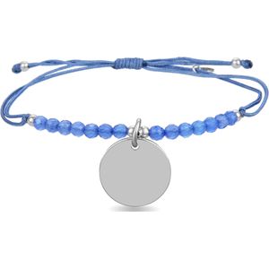Luxenter mi sol armband in 925 sterling zilver en blauwe agaat met gerhodineerde afwerking