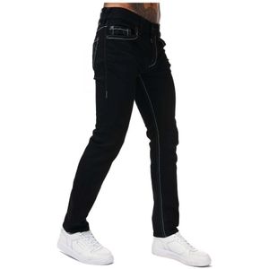 True Religion Rocco Big T Skinny Jeans Met Stiksels Voor Heren, Zwart - Maat 31 Normaal