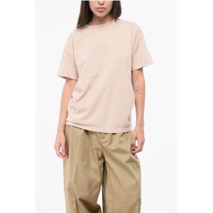 Maison Margiela - T-shirt met Logo - Roze - Dames - Katoen