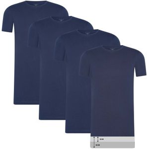 Cappuccino Italia Tee SS 4-Pack T-shirts Blauw - Maat XL