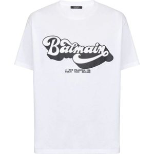 Balmain T-shirt met logoprint uit de jaren 70 in wit