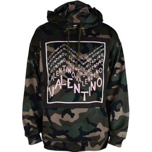 Valentino Garavani - Sweatshirt - Kaki - Met Capuchon - Camouflagepatroon