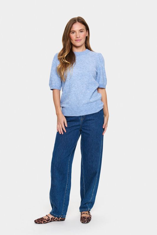 Saint Tropez - Zanettsz Ss Pullover - Gebreid - Hydrangea Melange - 80% Polyester