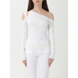 OneShoulder - Ribbed Knit Top - Zwart - Met Rhinestones