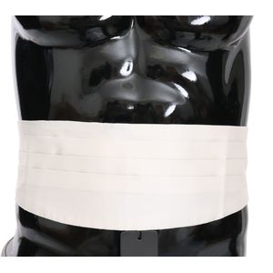 Dolce & Gabbana Witte Mannen Taille Riem 100% Zijde Cummerbund