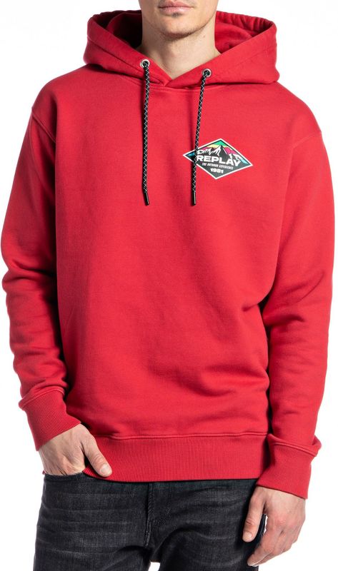 REPLAY - Sweatshirt - Rood - Capuchon - Lange Mouw