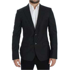 Dolce & Gabbana Men's Zwart wollen slim fit blazer