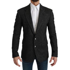 Dolce & Gabbana Mannen Grijs geruit Slim Fit Jasje Blazer