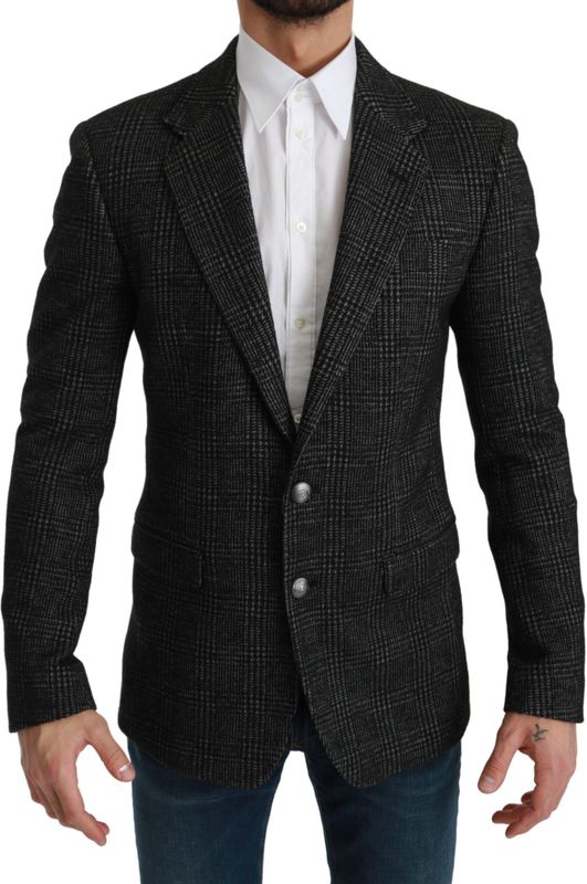 Dolce & Gabbana Mannen Grijs geruit Slim Fit Jasje Blazer