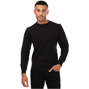 C.P. Company Sweatshirt Van Diagonaal Opstaand Fleece Voor Heren, Zwart - Maat XL