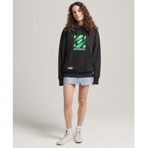 Superdry Uniseks Oversized Code Halftone Hoodie Met Logo - Dames - Maat XS