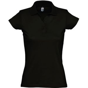 SOLS Dames/dames Prescott Poloshirt Met Korte Mouwen Jersey Polo (Diep Zwart) - Maat XL