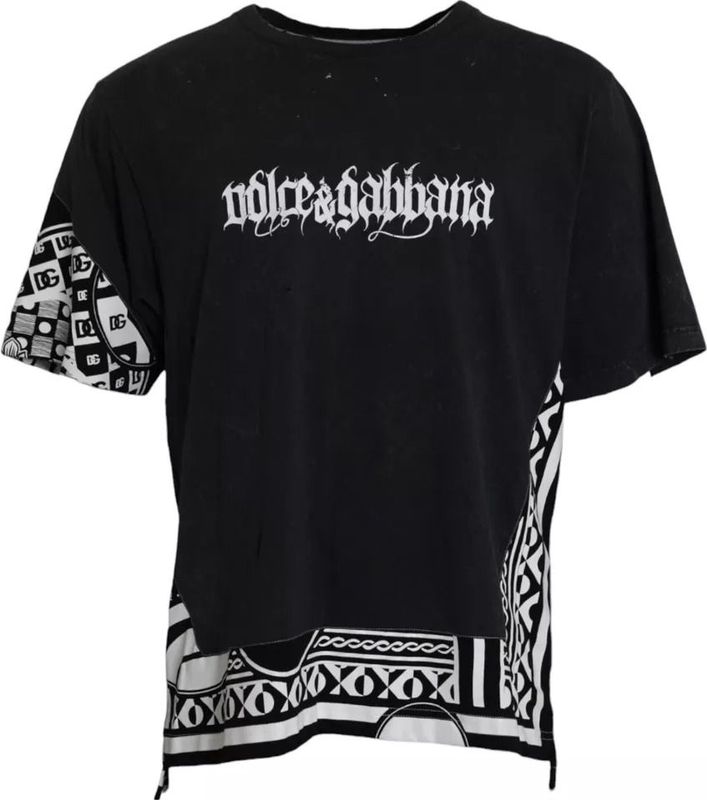 Dolce & Gabbana - T-shirt - Zwart - Korte Mouwen - Regular Fit - 100% Katoen