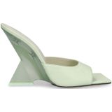 The Attico - Heeled Mules - Zwart - 100% Kalfsleer - Plexiglazen Hak 10,5 cm