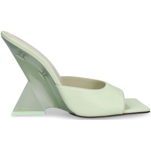 The Attico - Heeled Mules - Zwart - 100% Kalfsleer - Plexiglazen Hak 10,5 cm