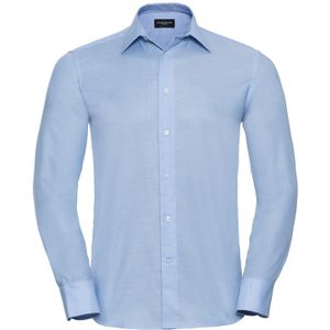 Russell Collection Heren Oxford Easy-Care Getailleerde Overhemd met Lange Mouwen (Oxford Blauw)