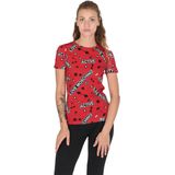 Rood Korte Mouwen Crewneck Top