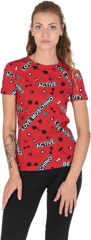 Rood Korte Mouwen Crewneck Top