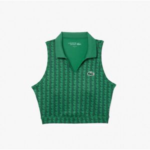 Dames Lacoste Sport Monogramprint Stretch Sportbeha in Groen