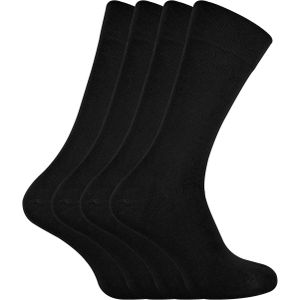 Sock Snob - Dunne Effen Bamboe Sokken - Zwart - 4 Paren - 40-45 EU