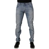Slim Fit - Lichtblauwe Versleten Jeans