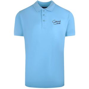 Lichtblauw poloshirt met Cavalli Class-logo