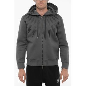 Slim Fit Hoodie met sluiting aan de voorkant in grijs