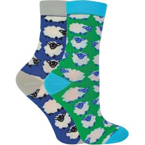 2 Paar Bamboe Sokken Jongens | Mr Heron | Sokken met dierenpatroon voor kinderen | Sokken met nieuw ontwerp - Schaap