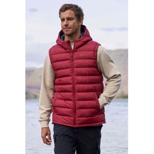Mountain Warehouse Heren Seizoenen Gewatteerd Gilet met Capuchon (Rood)