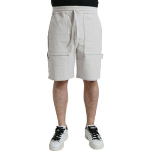 Dolce & Gabbana - Bermuda Shorts - Beige - 100% Katoen - Elastische Taille