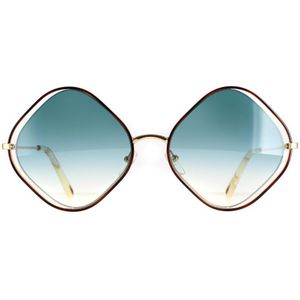 Chloe Square dames Havana en goudblauw gradiënt CE159S Poppy zonnebril | Sunglasses