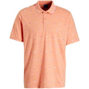 JACK & JONES ORIGINALS Regular Fit Polo JORBASSIN Met All Over Print Shell Coral - Maat XL