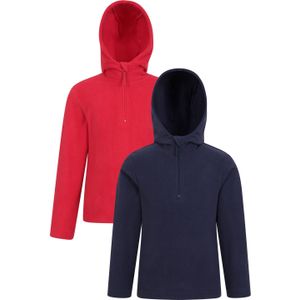 Mountain Warehouse Kinder/Kids Camber Quarter Zip Hoodie (Set van 2) (Marine / Rood)