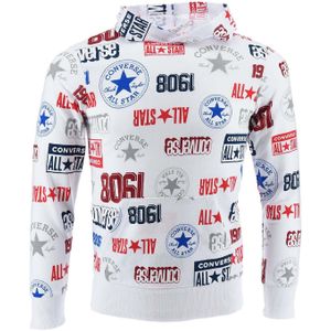 Converse - Juniors Logo Allover Print - Hoodie - Wit
