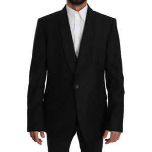 Dolce & Gabbana Zwarte Wol Twee-delige Vest Jas Blazer