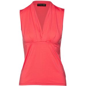 CONQUISTA - Mouwloze Top - Imitatiewikkeleffect - Diepe V-hals