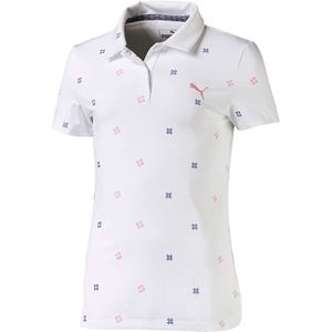 Puma - Ditsy Polo Shirt - Wit - Korte Mouw - Meisjes