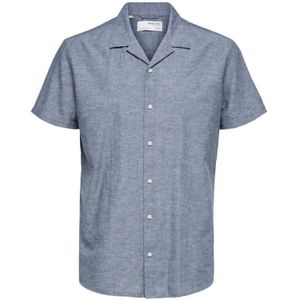 SELECTED HOMME Gemêleerd Regular Fit Overhemd SLHREGNEW Medium Blue Denim - Maat 2XL