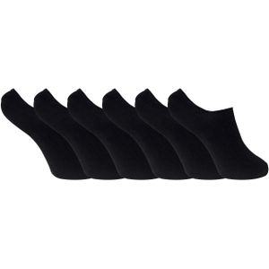 Set van 6 bamboe invisible trainersvoering voor dames - Zwart