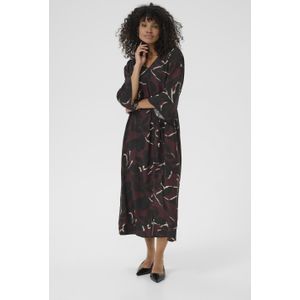 Kaffe - KAMille - Jurk - Lichtbeige / Bessen / Zwart - 3/4 Lengte