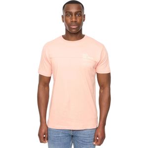 Duck and Cover Heren Seamtext T-Shirt (Koraal)