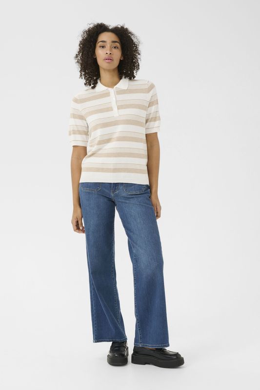 Kaffe - Truien - Veelkleurig - Knitwear - Korte Mouwen - Ronde Hals