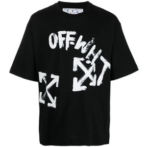 Off-White Paint Script Schaatser T-shirt Zwart