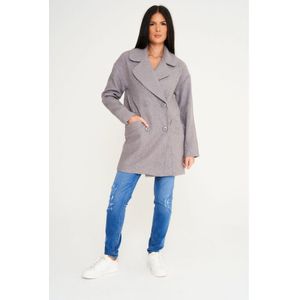 Women's Elle Wool Reefer Jacket in Grey