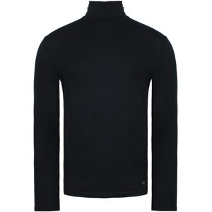 Hom - Lange Mouw - Effen Zwarte Golf Trui - Heren